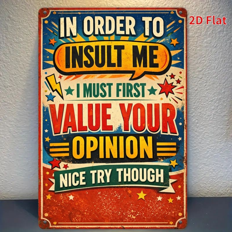 30x20cm Tin Sign Funny Quote Wall Decor