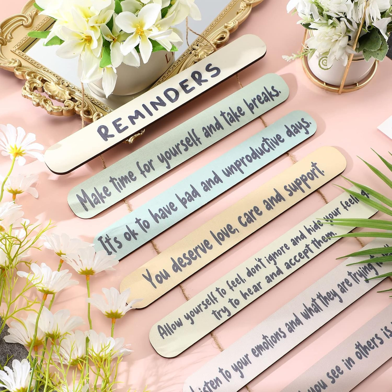Mental Reminders Wall Decors Wooden Hanging Art Counseling Room Decor Positive