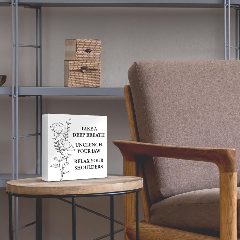 2D Calming Box Sign Mental Health Home Wall Decor for Therapist Office School