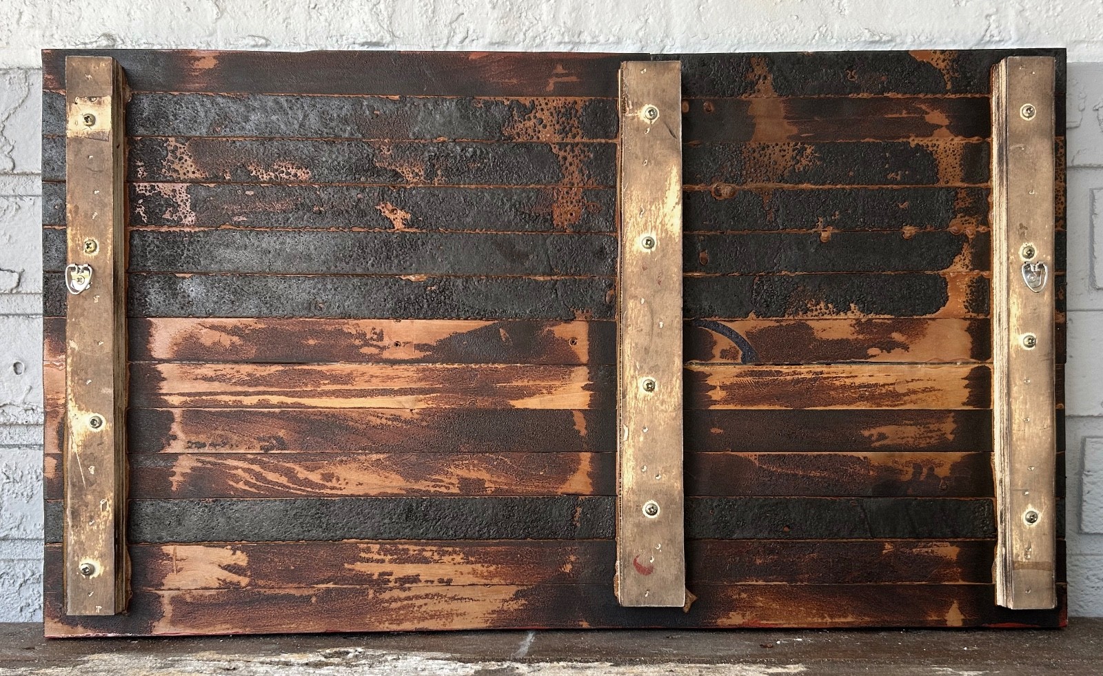 Handmade Wooden American Flag, Spirit of 1776 Charred American Flag 13.5 X 23.75