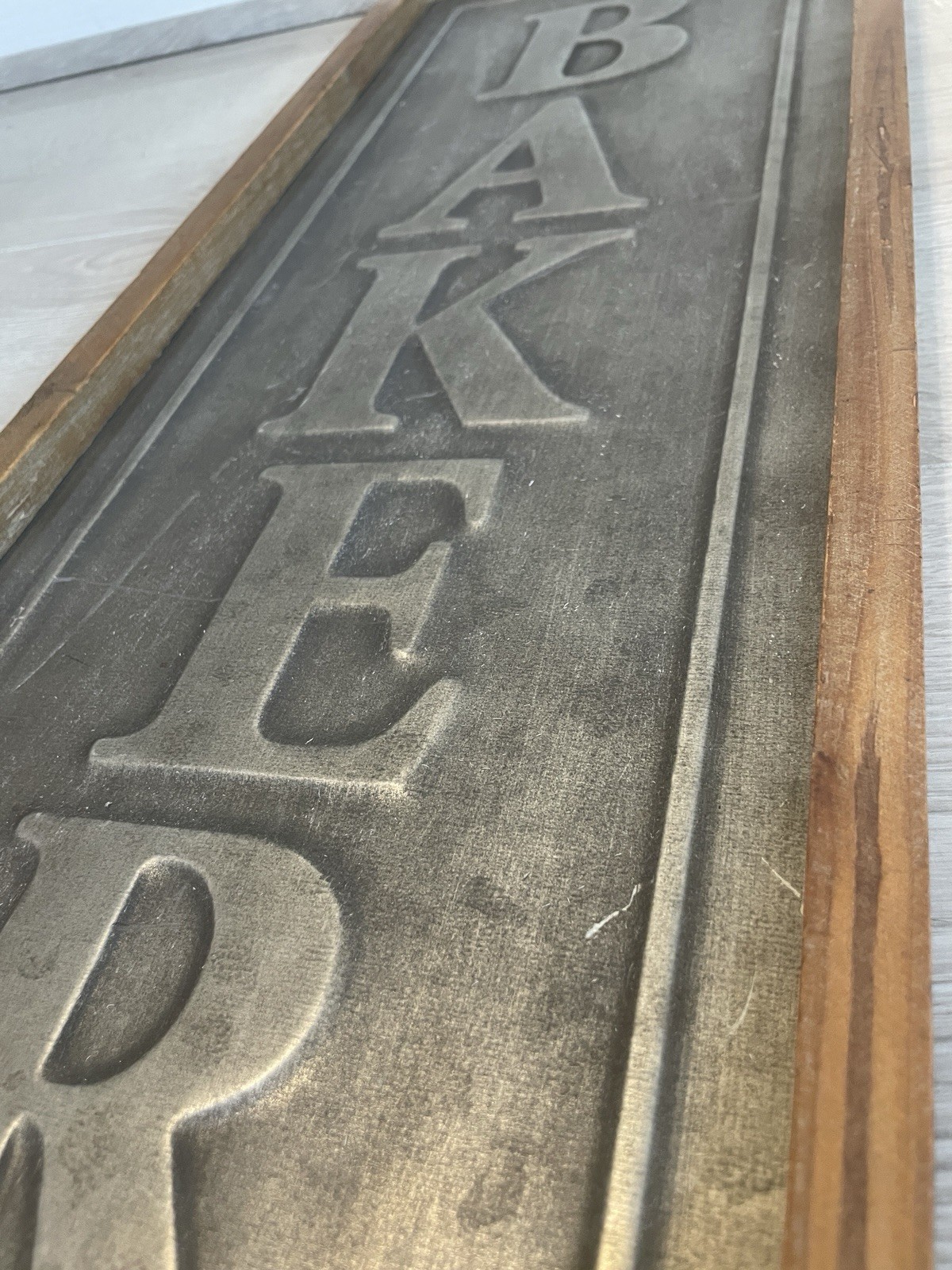 Vintage Vertical Wood Metal Bakery Sign Kitchen Wall Decor Rustic 31.5×10 Plaque