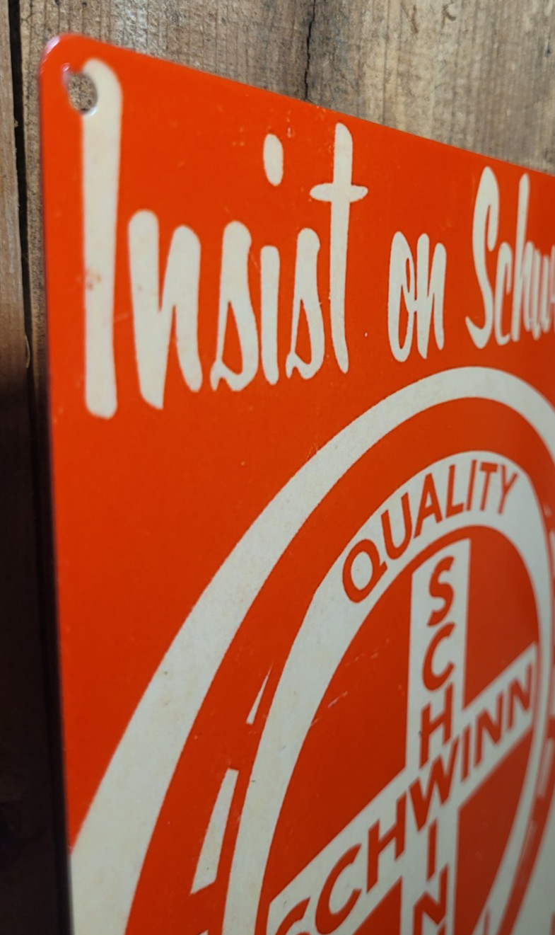 Schwinn bikes vintage quality guaranteed advertisement reproduction steel sign