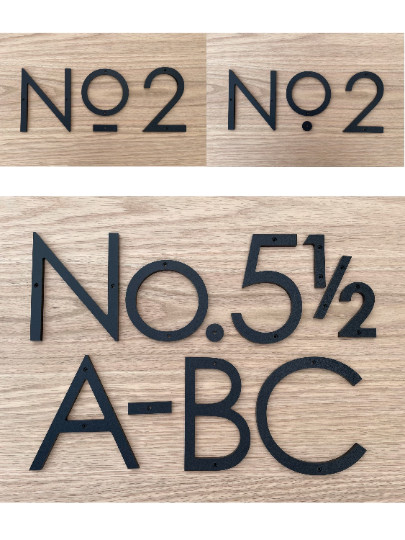 6 inch Modern House Numbers, Plastic address number, Letters, color choices