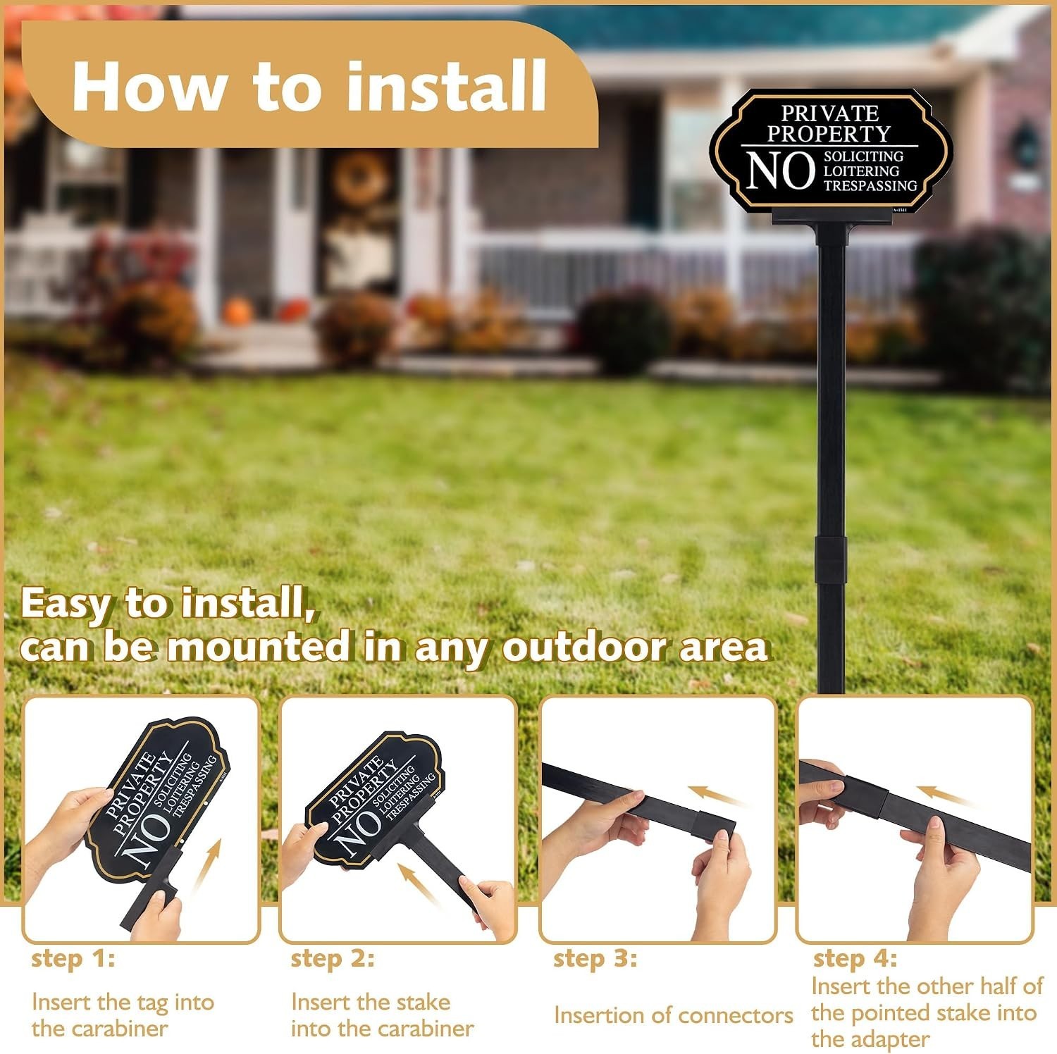 Versatile 5×10 Aluminum No Soliciting Sign with Clip – Secure & Sturdy Placement