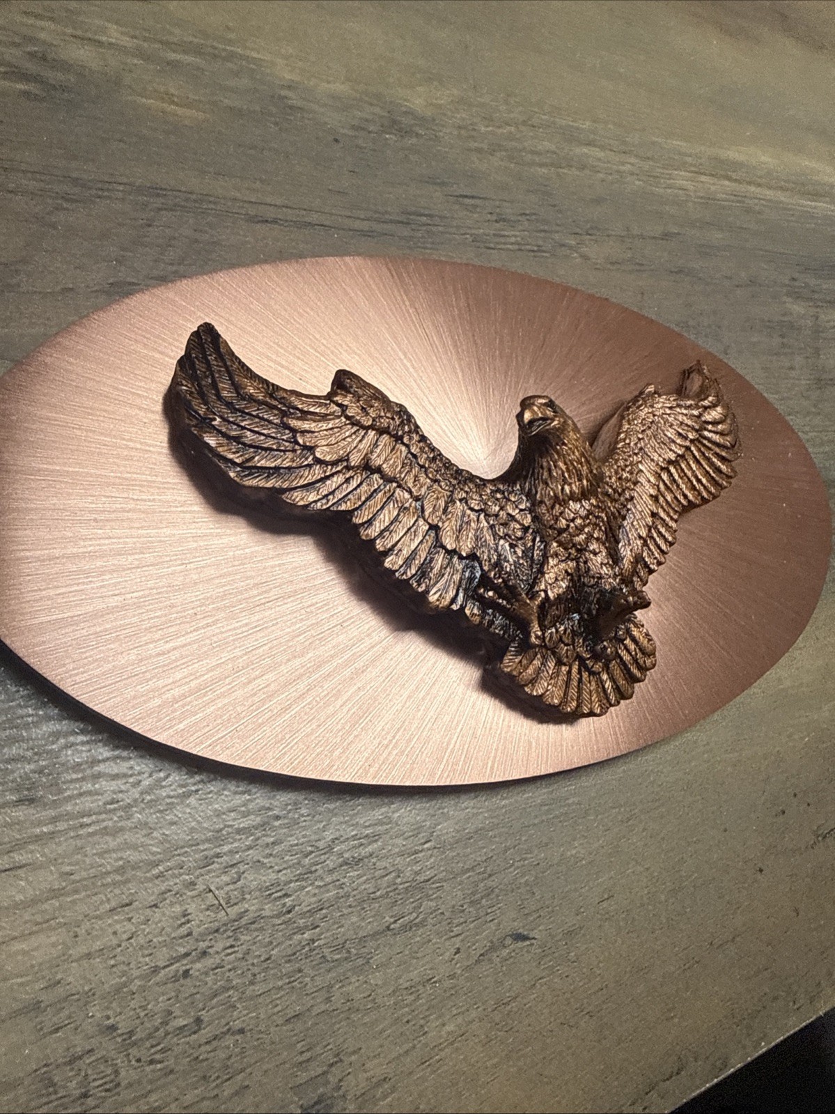 Bronze Metal Oval Eagle Wall Plaque Decorative Wildlife Hanging