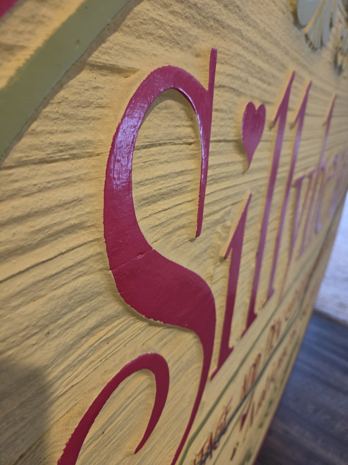 Large Antique Sign Main Street Cafe + Sillyheart Boutique Doublesided Home Decor