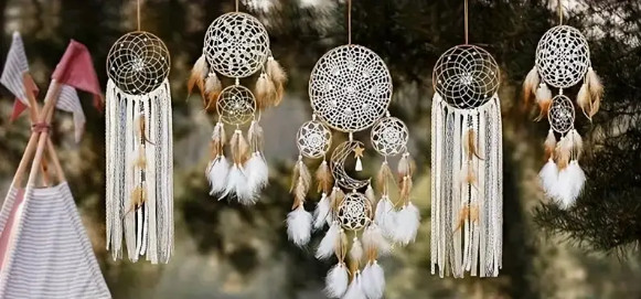 DREAMCATCHER-5 Pack Large Size Dreamcatchers, Moon and Stars Handmade
