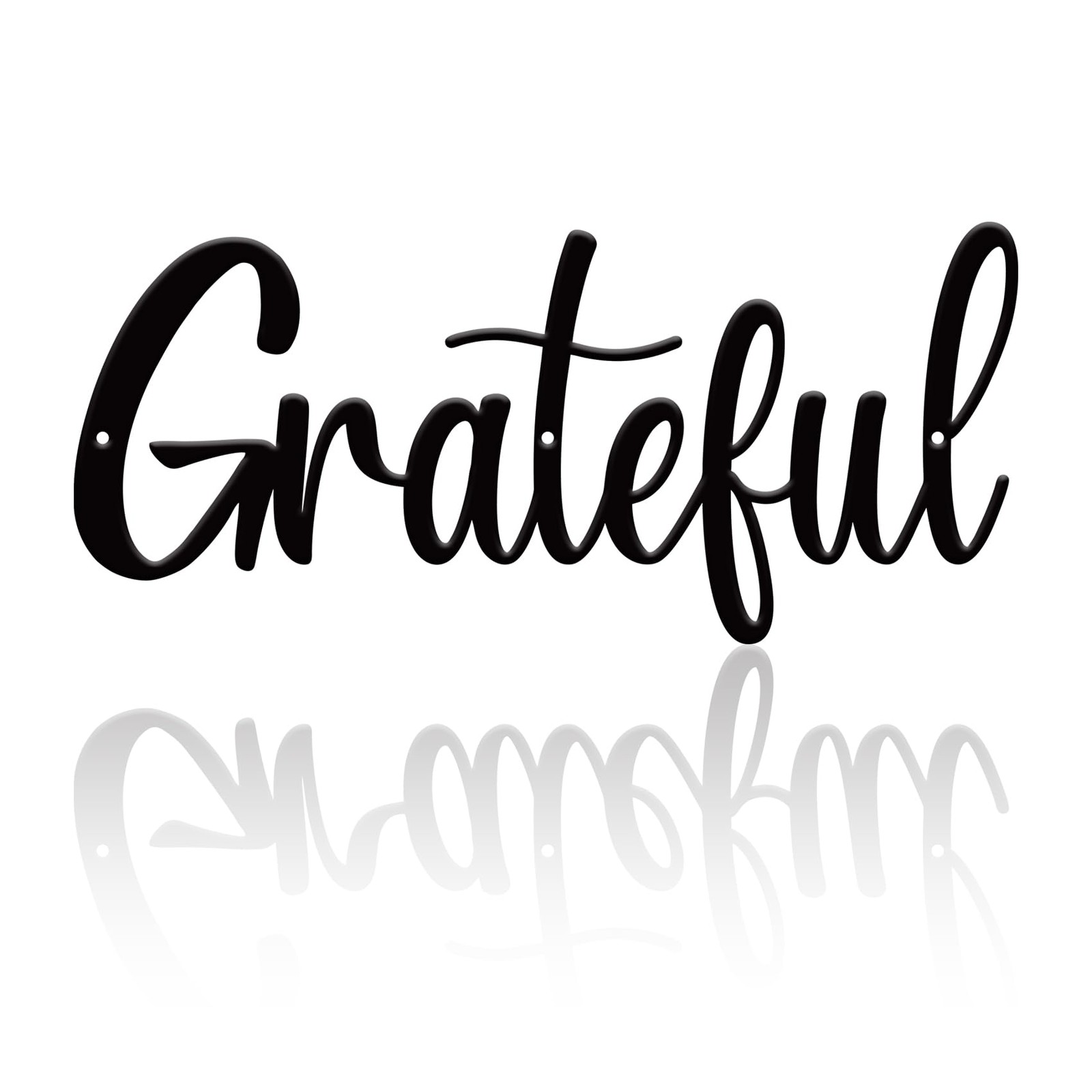 12×5.4 Inch Black Metal Letters Grateful Wall Decor Art For Living Bedroom