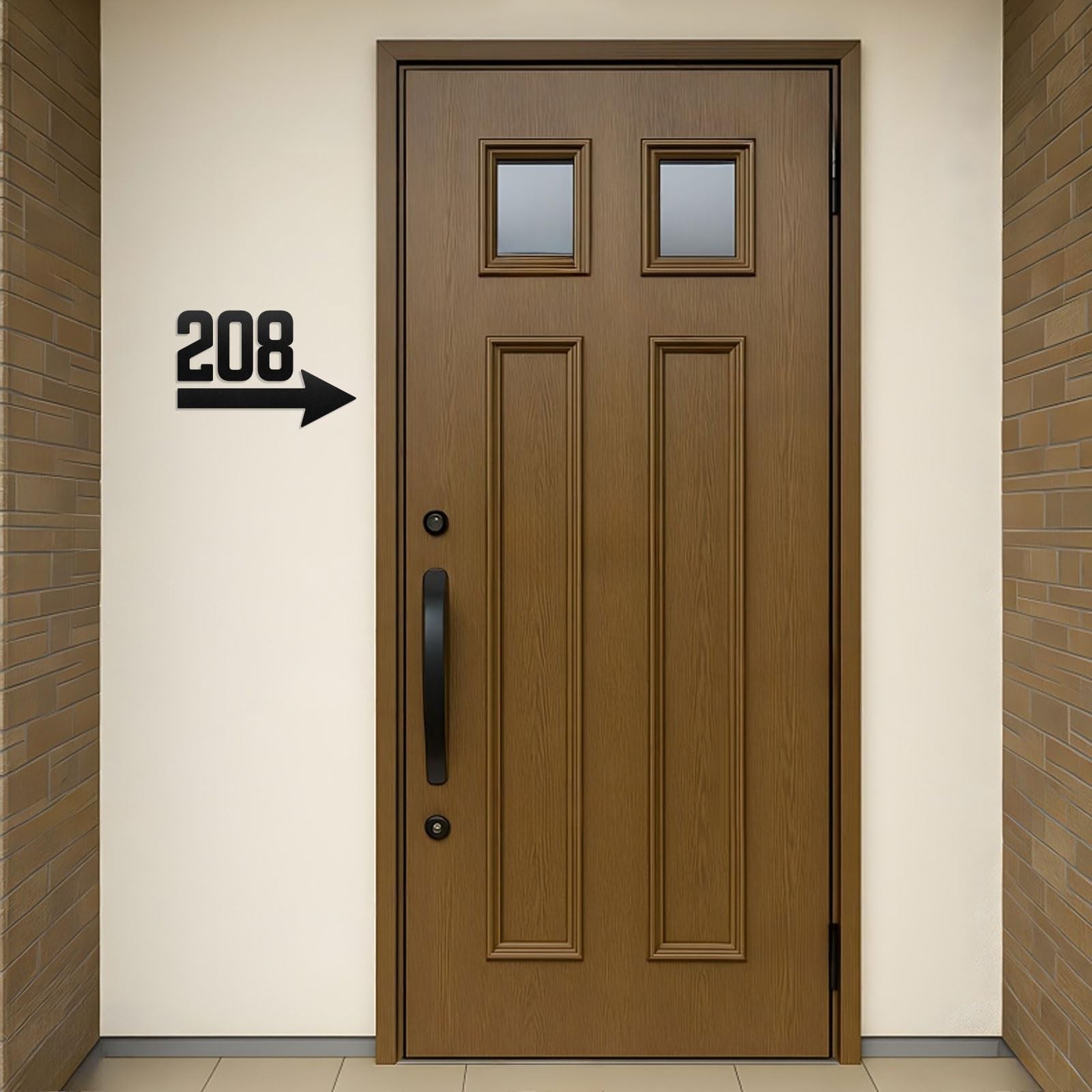 SpNo1-MS 6 inch aluminum house number arrow