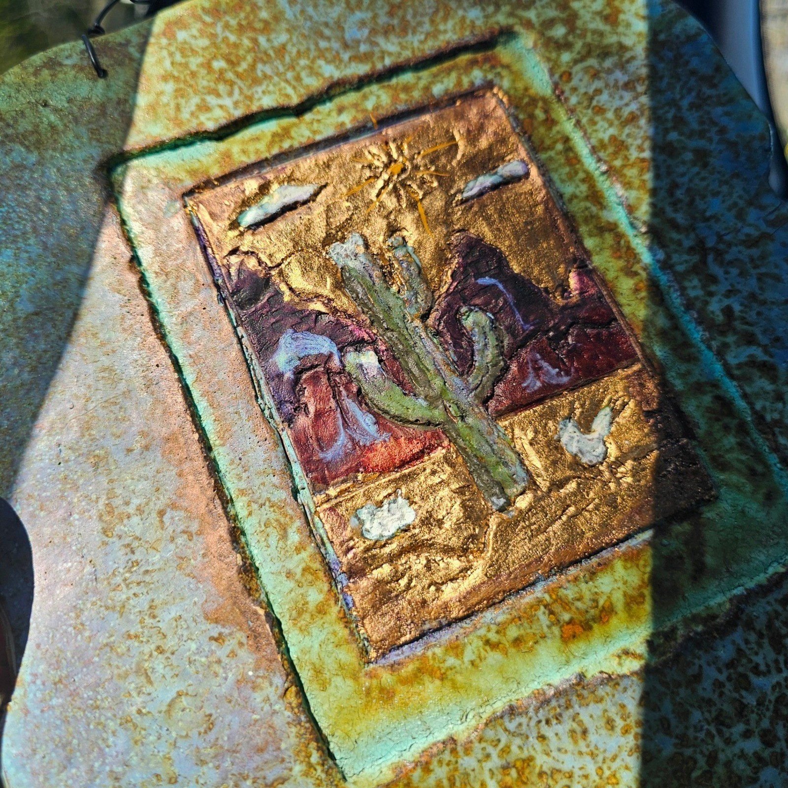 PaperAndStone Bronze Cactus Wall Sculpture Southwest Desert Art Jeanne Dana 2020