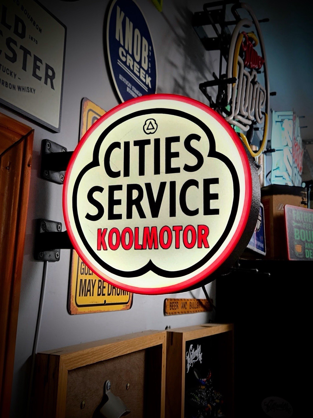 Cities Service Koolmotor LED Light Box | USB Powered Garage Sign | RGB Option