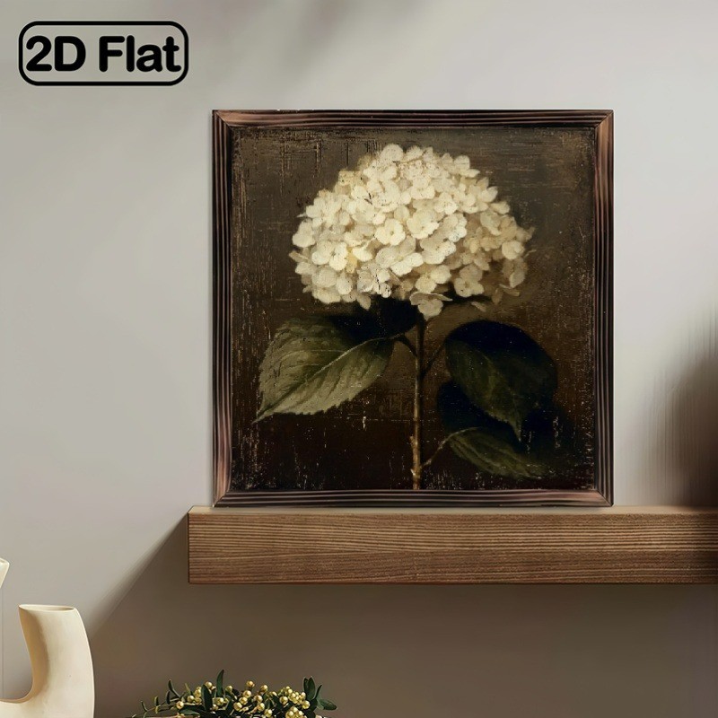Hydrangea Floral Wooden Sign Farmhouse Cottage Decor for Kitchen Bathroom Gift