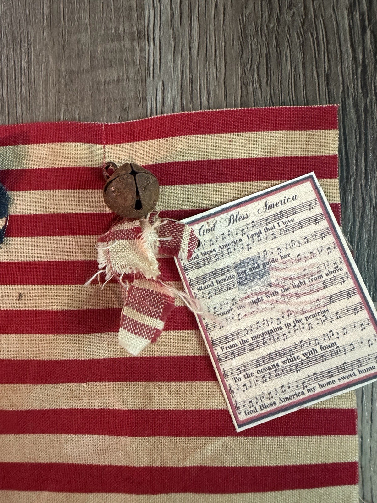 5 Rustic Grubby Primitive Style American Flags Small Decor Handmade Staind USA