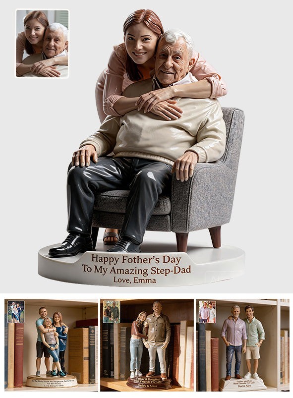 Custom Photo Family Figurine Acrylic Block Personalized Father’s Day Gift