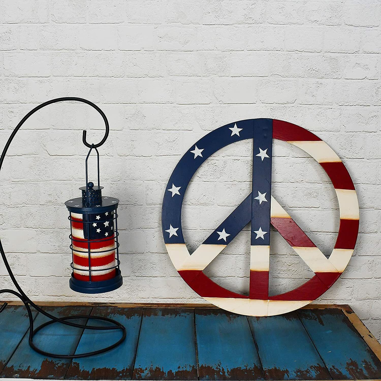 Metal Treasured Red Peace Sign Decorative Metal Hanging Peace Sign Wall DecorArt