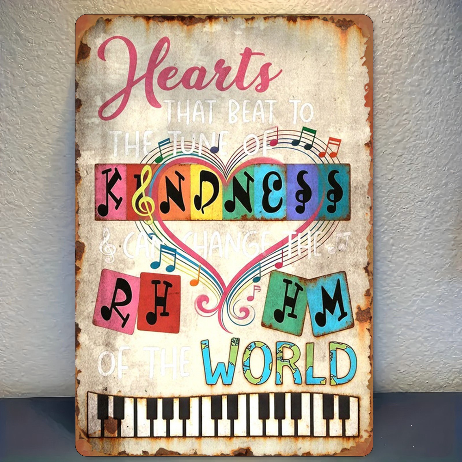 20.32×30.48 cm Metal Sign “Follow the Rhythm of Kindness”