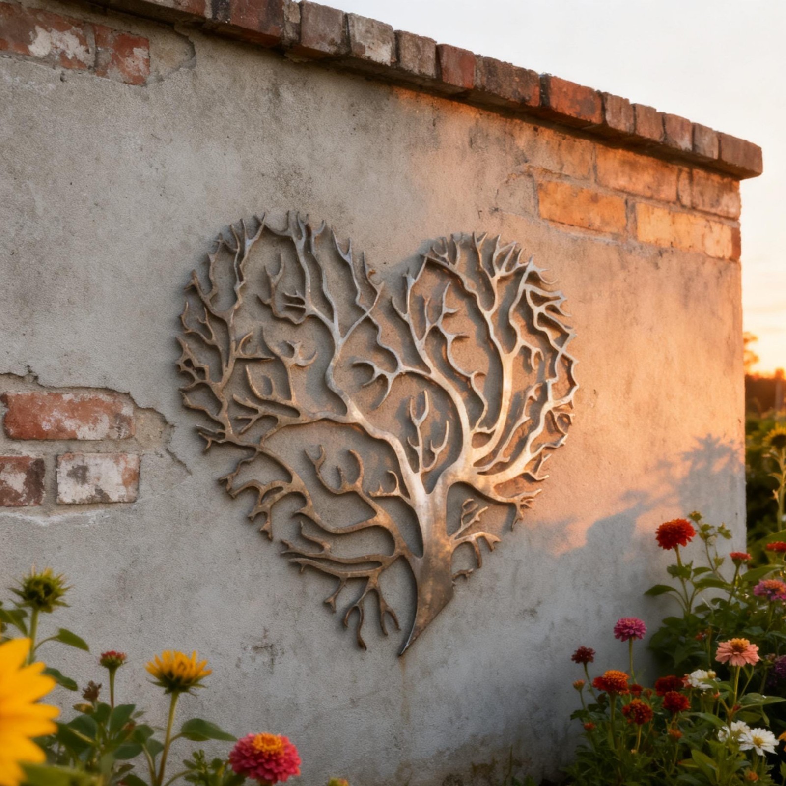 Big Silver Metallic Heart, Unique Metal Heart Decor, Multiple Size and Finishes