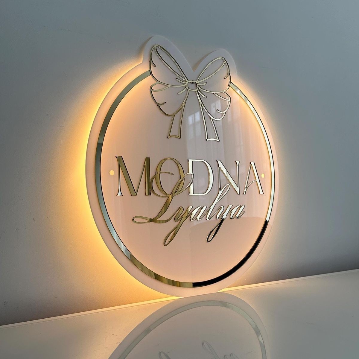 Custom Round Acrylic Logo| UV Round Acrylic Wall Sign| LED Halo Backlit