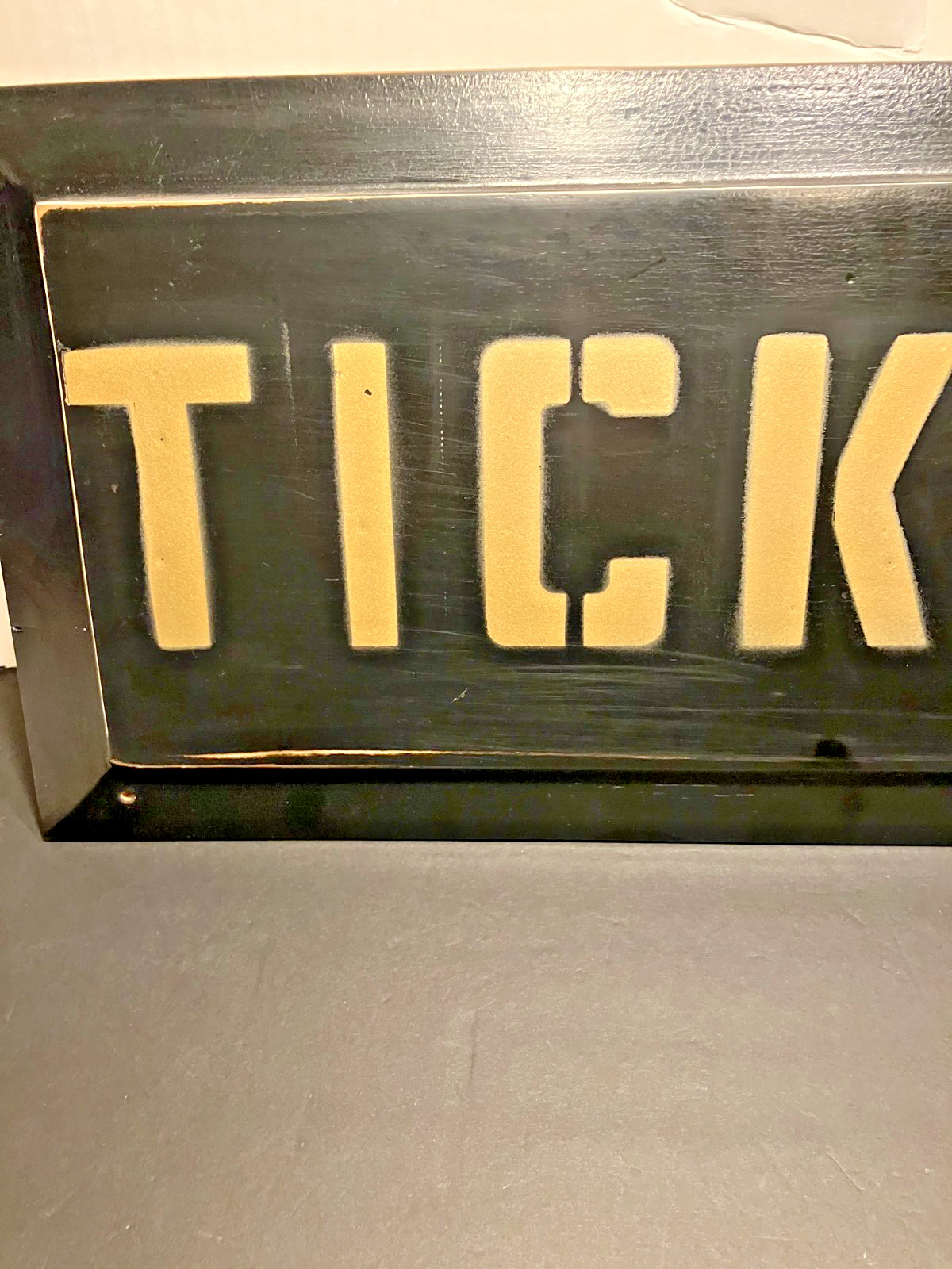 VINTAGE WOODEN RAILROAD TRAIN STATION DEPOT “TICKETS” SIGN 26″