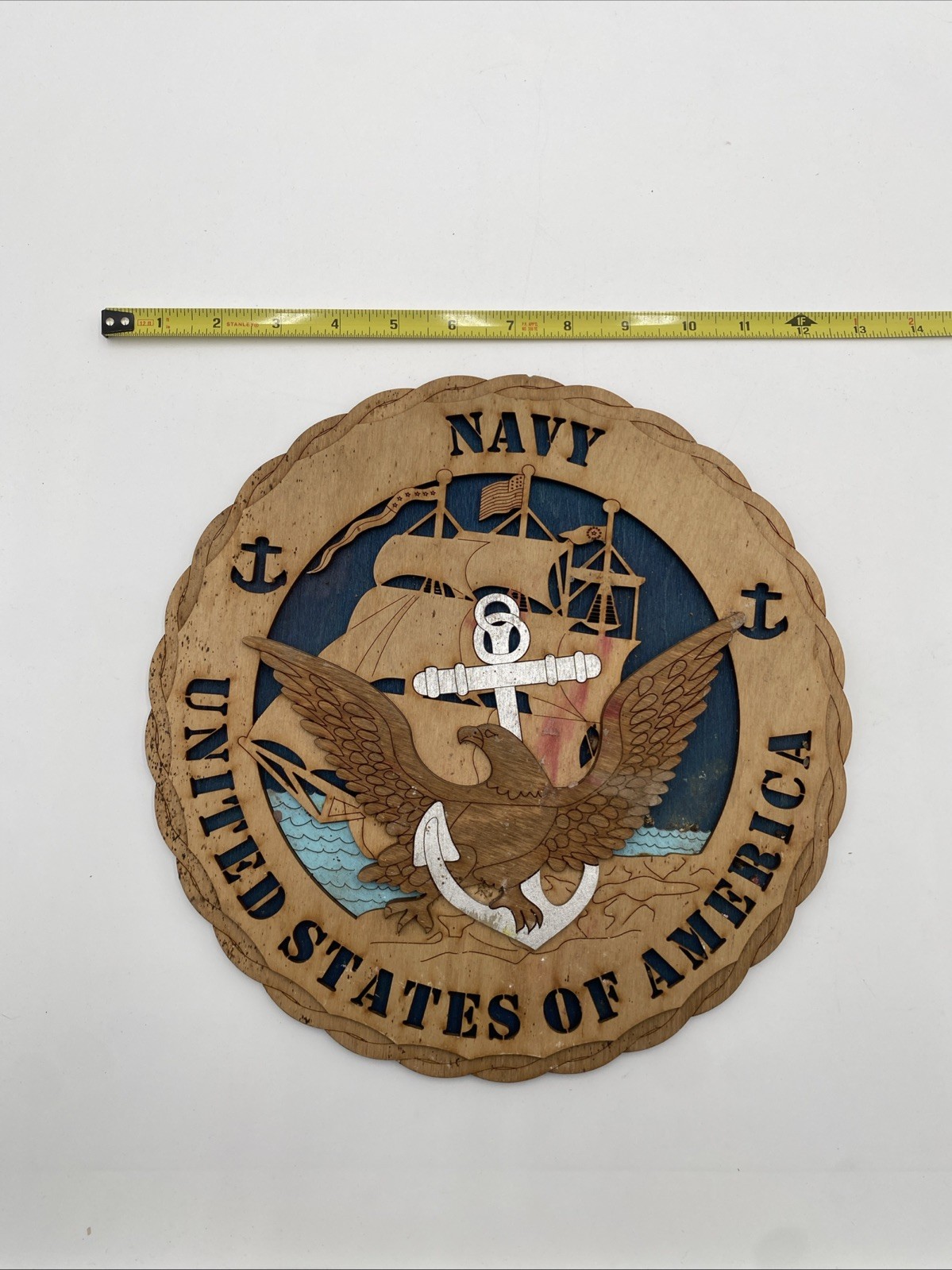 Custom Laser Accents United States Navy Plaque