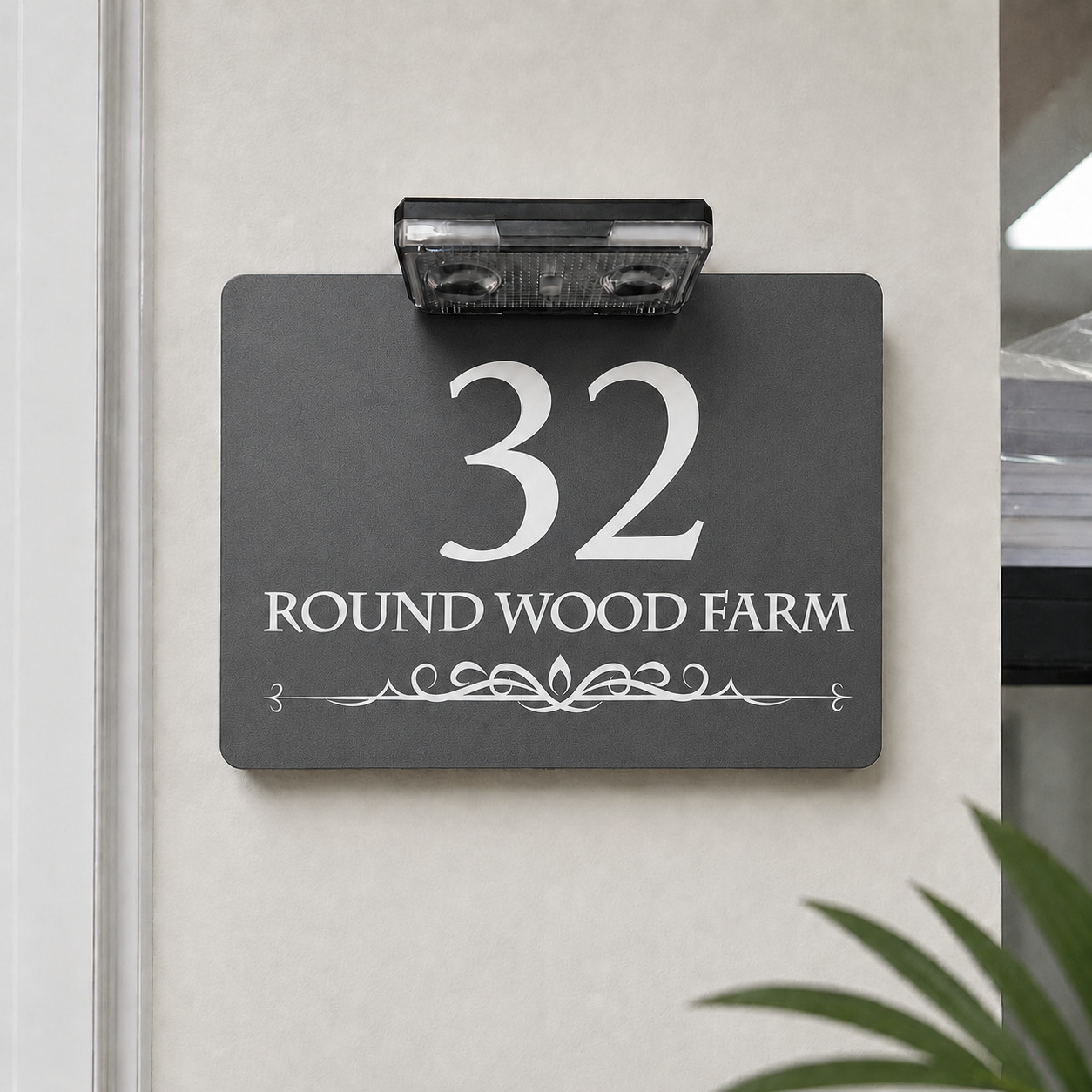 Extra Bright Solar LED House Number Signs Personalised Illuminated Door Plaques