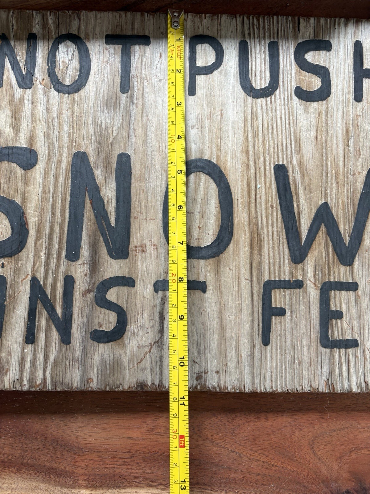 Vintage Original Folk Art Sign Rustic Unique Snow 11 1/4 X 20 1/2