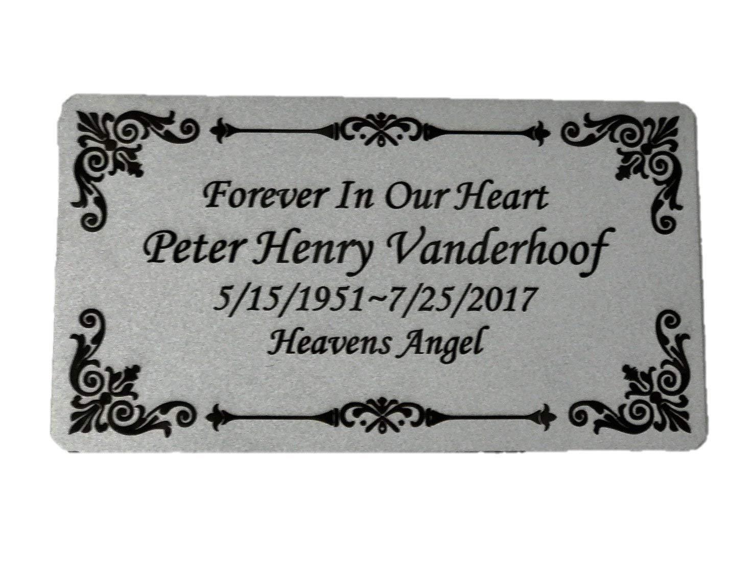 Personalized Engraved Plate, 4.5″ x 2.5″ Silver Name Plate with Black, Plaque