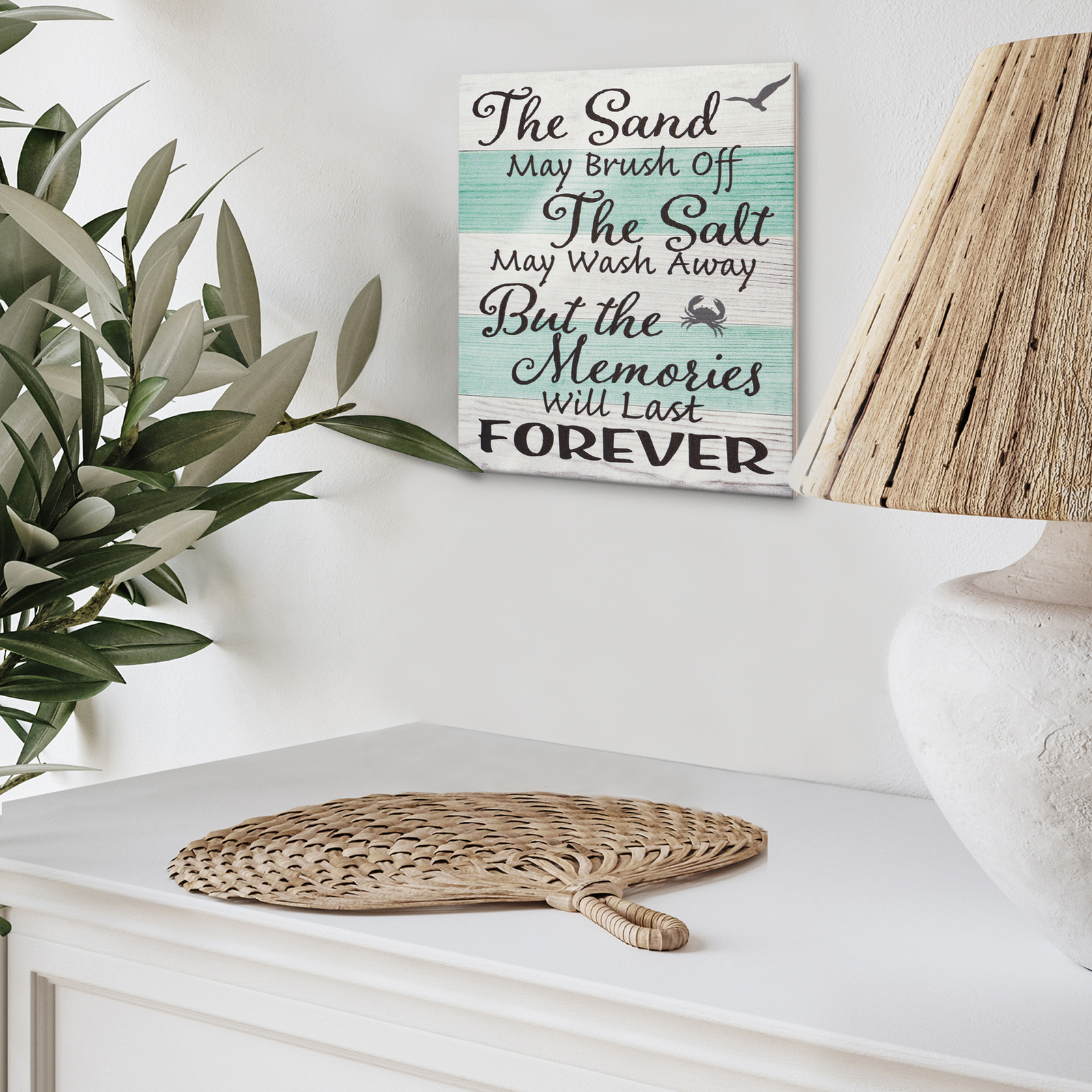 JennyGems Beach House Decor Sign, The Sand May Brush Off Memories Will Last