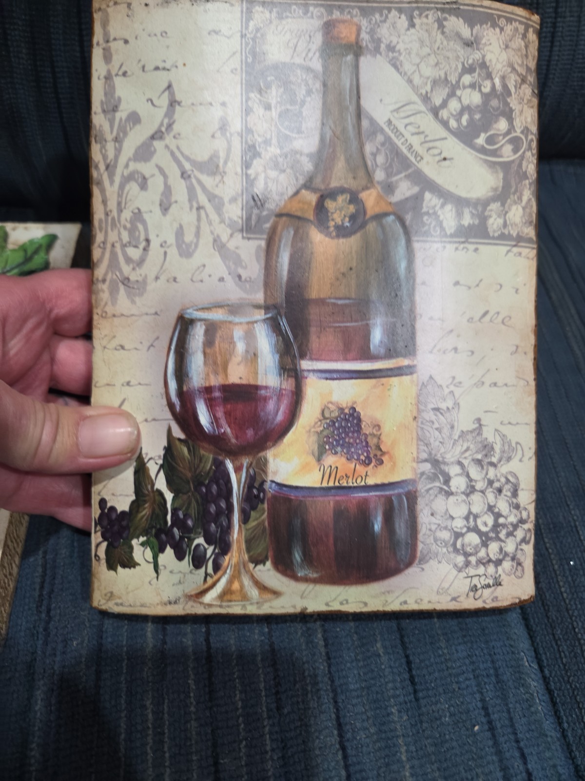 Tuscan Wine Wall 3D Art Tre Sorelle Read* Very Cute Set Of 3