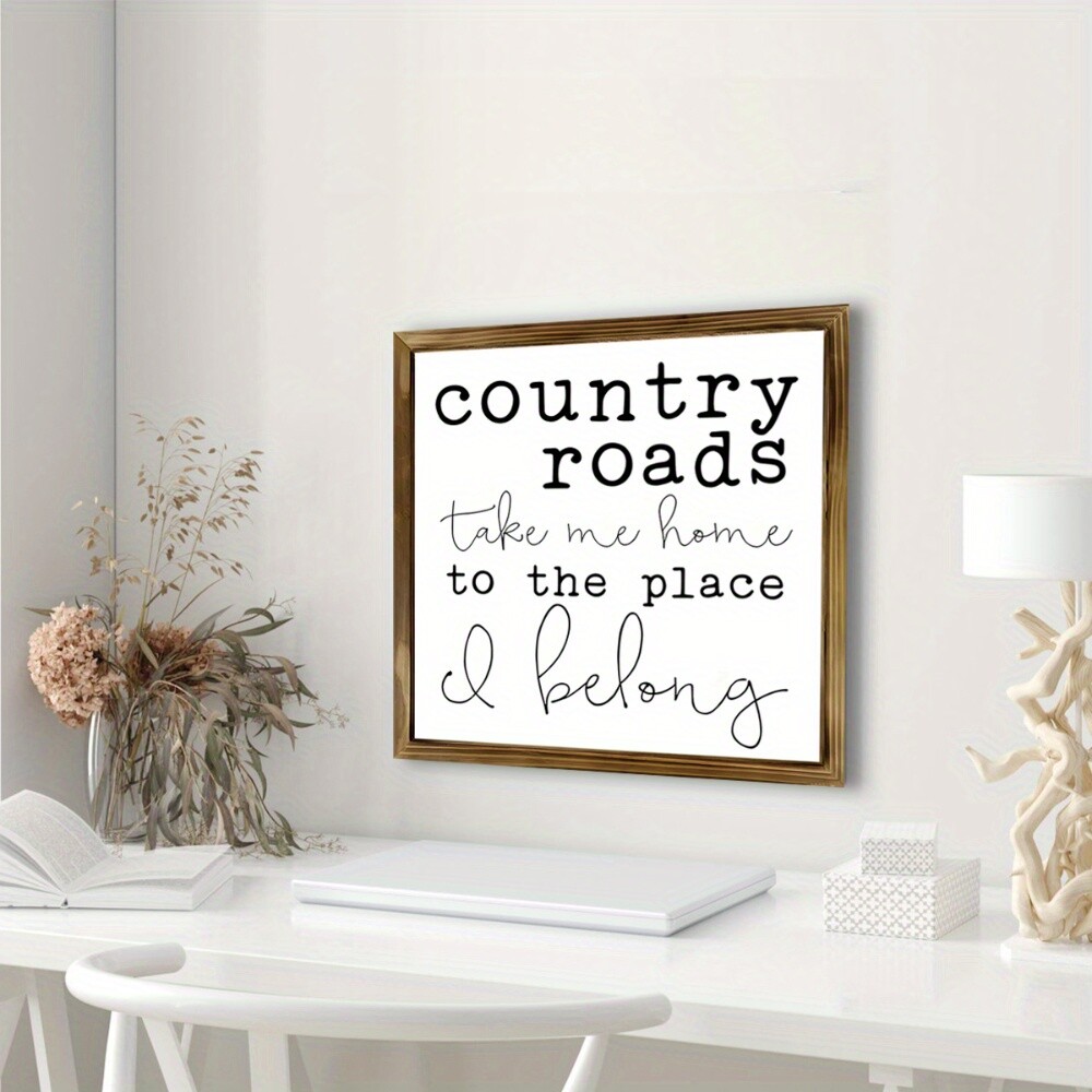 1PC Country Road Sign Country Farmhouse Style Wood Panel Painting