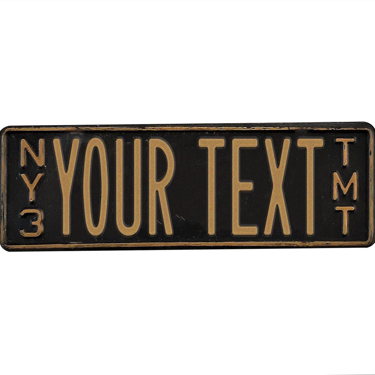 NY European size Vintage New York License Plate Custom