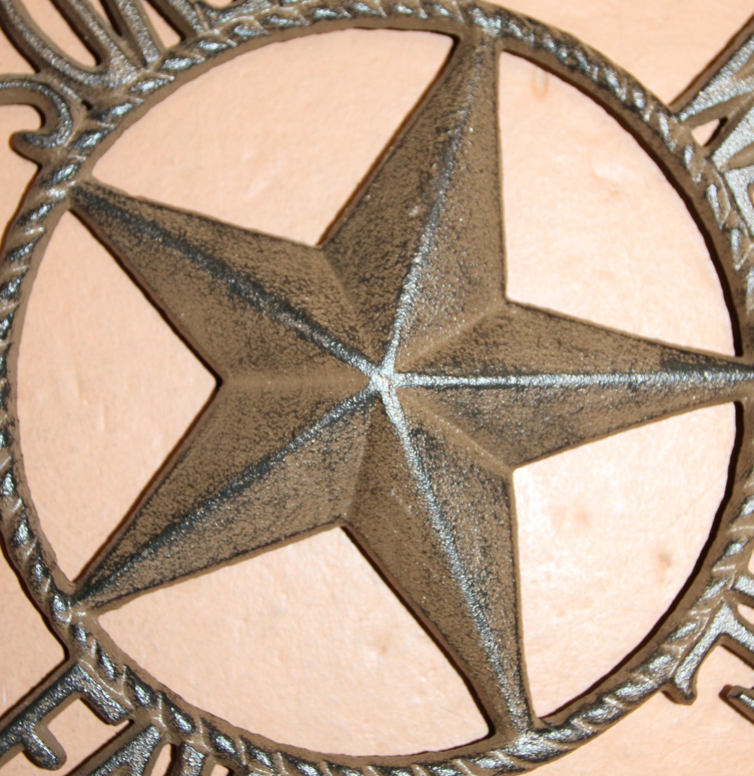 (1) Rustic Texas Welcome Plaque Heavy Cast Iron, 11 inch, H-109
