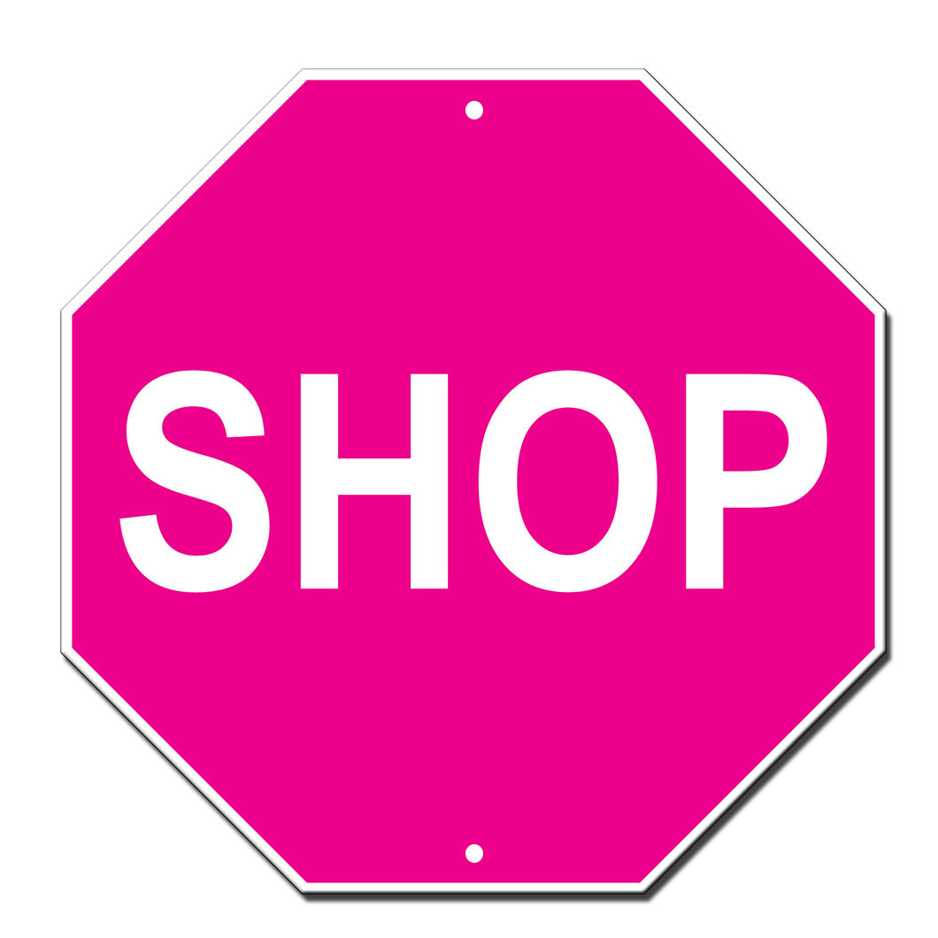 Shop Pink Novelty Funny Metal Sign Octagon