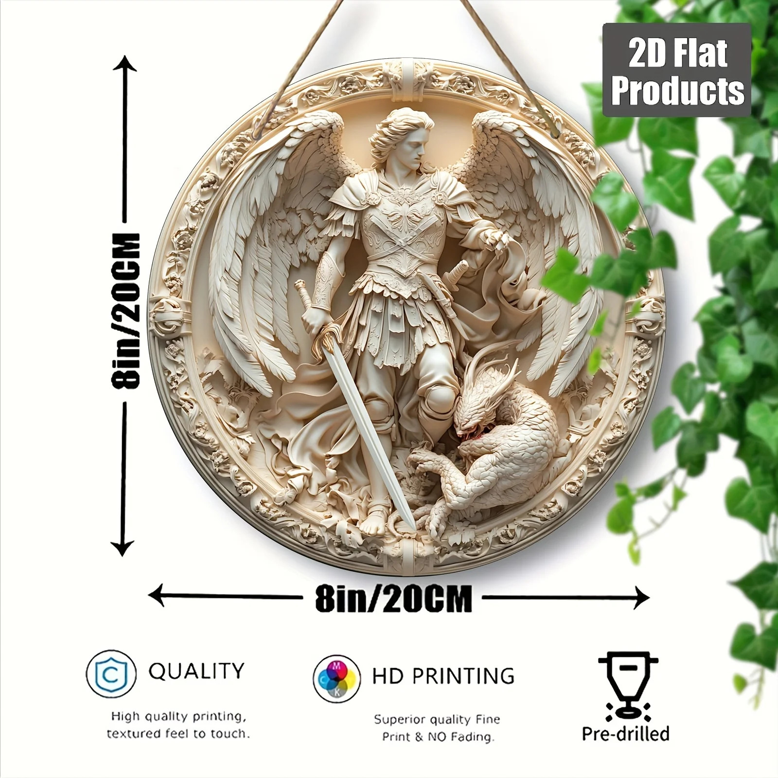 1PCS 2D Flat Home Decor Wooden Disc Angel Sub Series Holy Angel Redemption