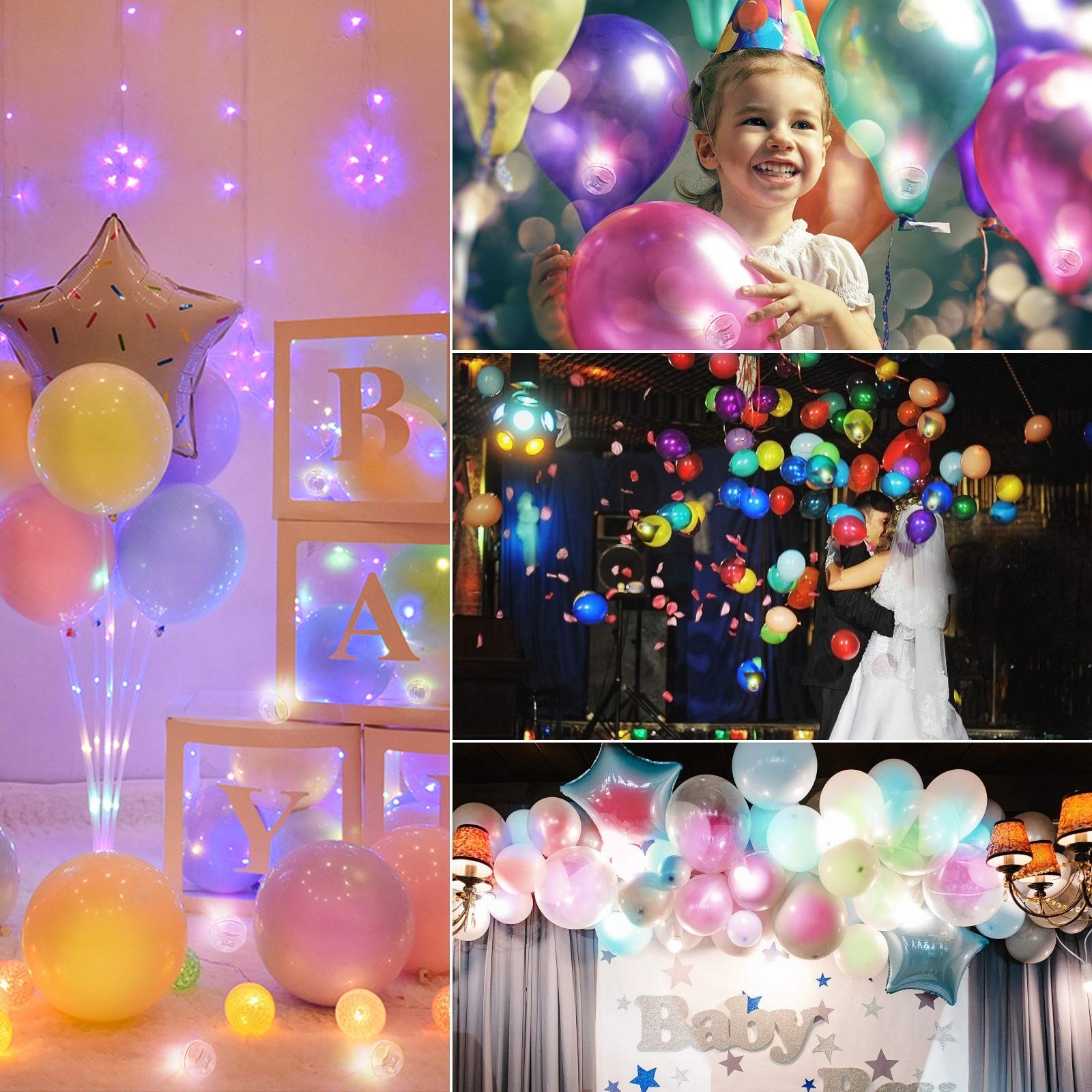 100pcs Multicolor LED Balloon Lights Round Mini Tiny Flash Led Light for Balloon
