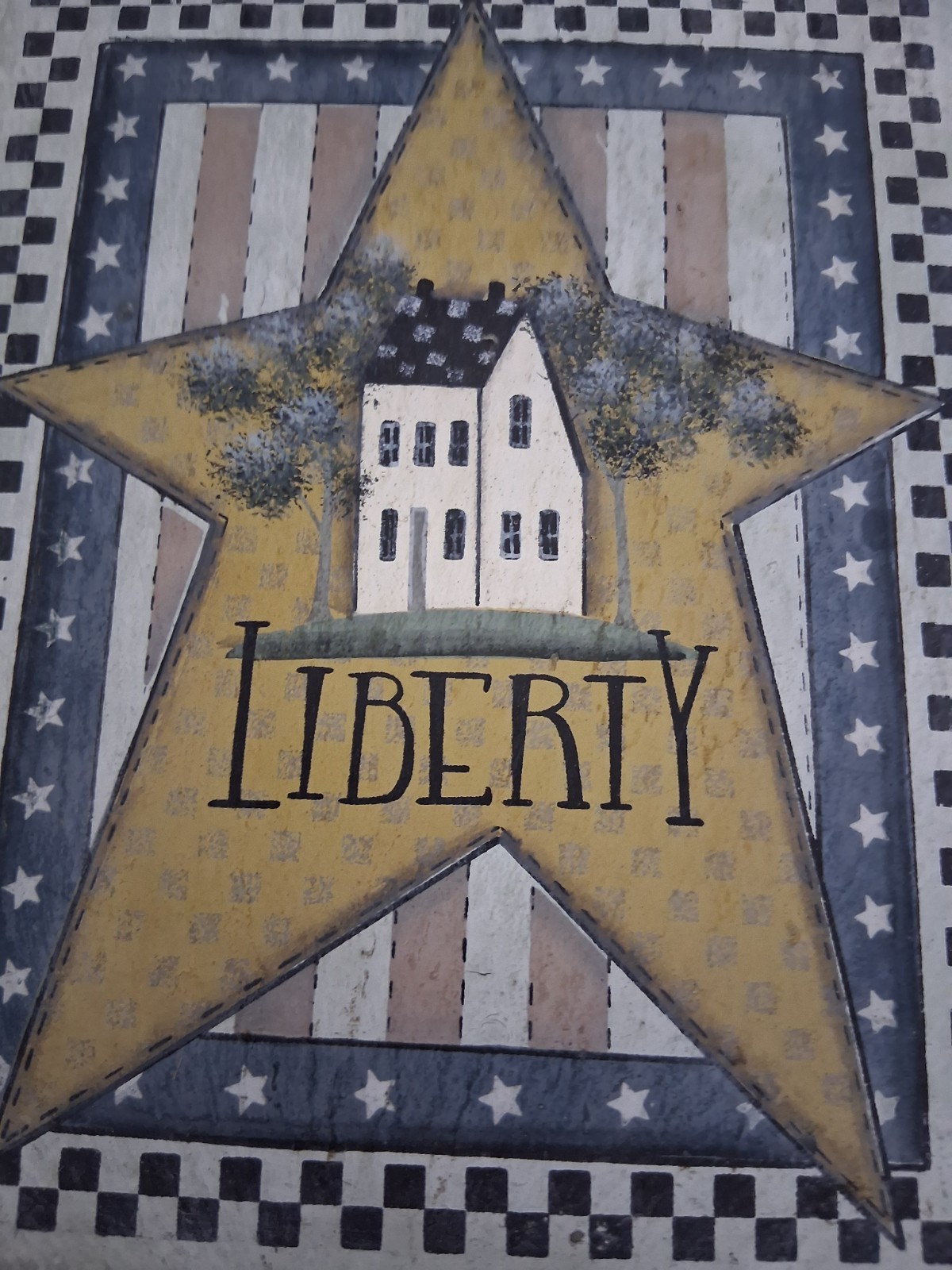 Crazy Mountain Country Patriotic “LIBERTY” Slate Look Wall Plaque 6″ X 8″
