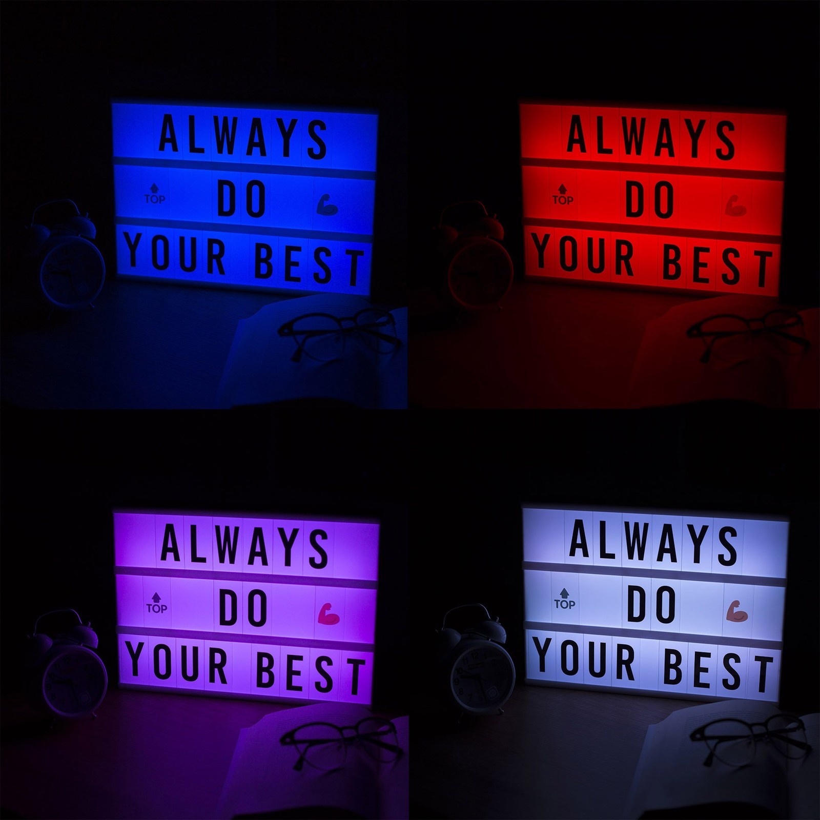 BONNYCO Cinema Light Box Color Changing with 400 Letters, A4, Multicolor