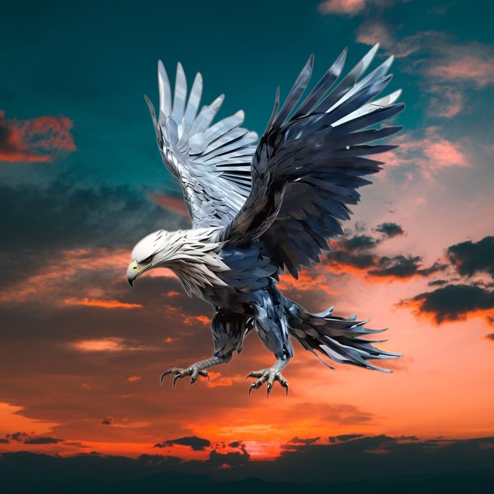Metal Eagle Wall Decor Flying Eagle Hawk Bird Metal Wall Art Sculpture Sign