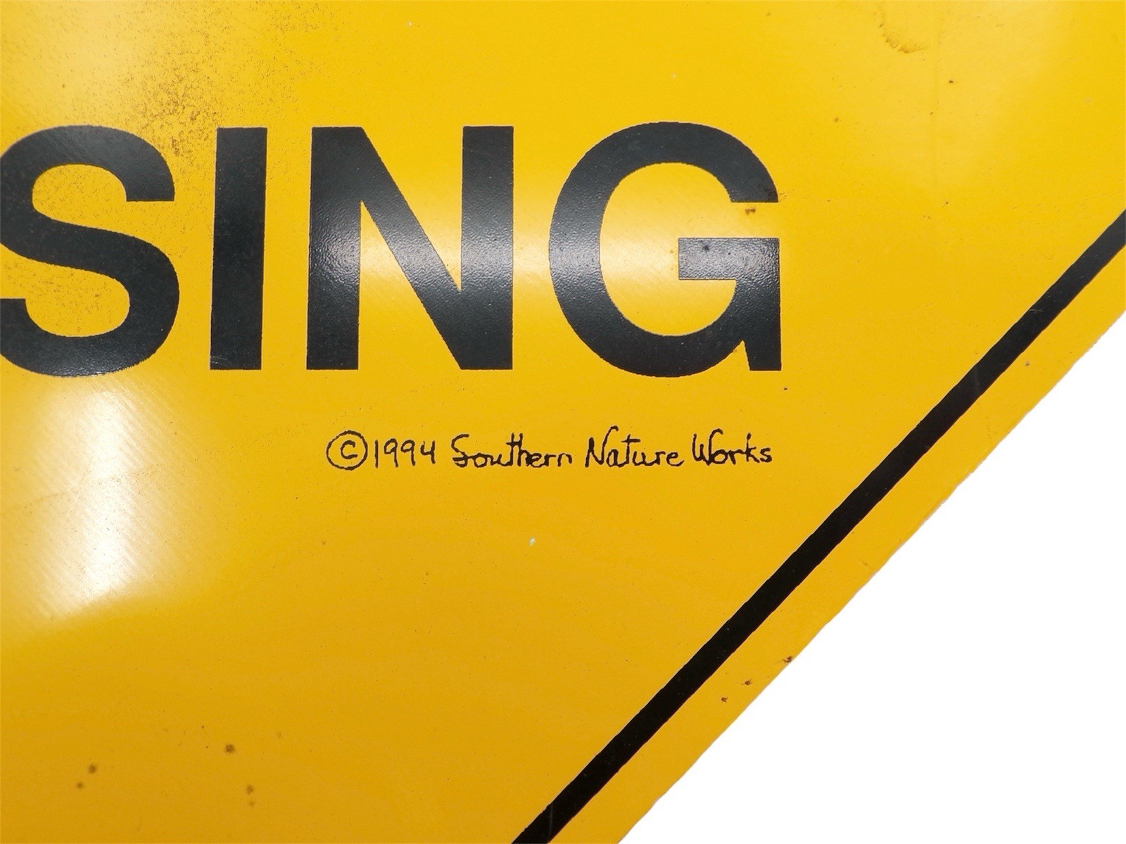Vtg 1994 Southern Nature Works Jaguar Crossing Metal Sign Yellow Rare Man Cave
