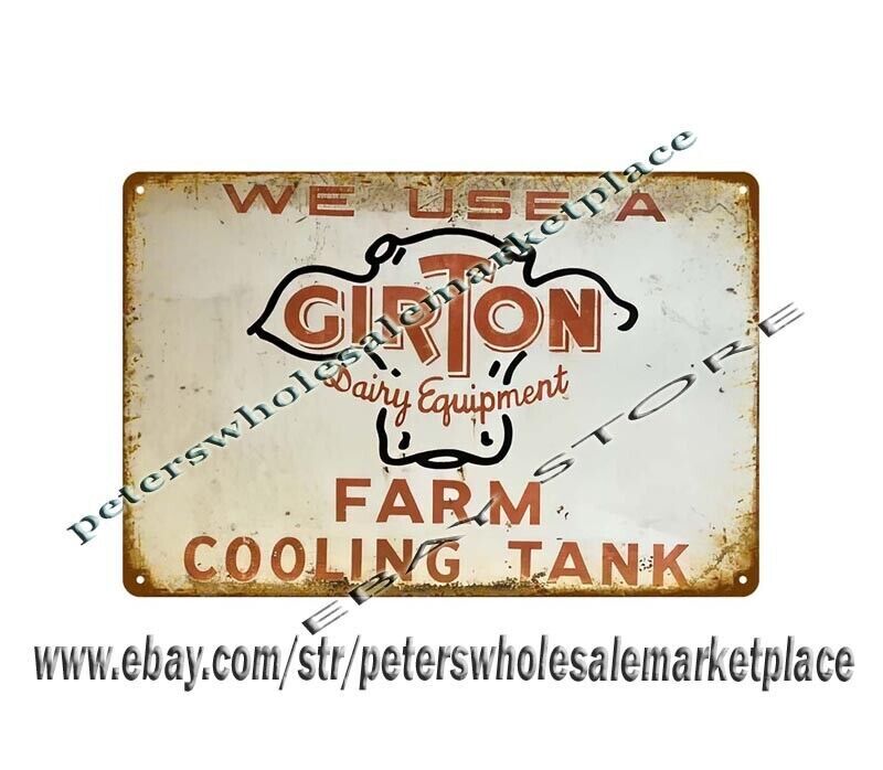 GIRTON MILK TANK AGRICULTURE FARMING equipment dairy cow farm metal tin sign