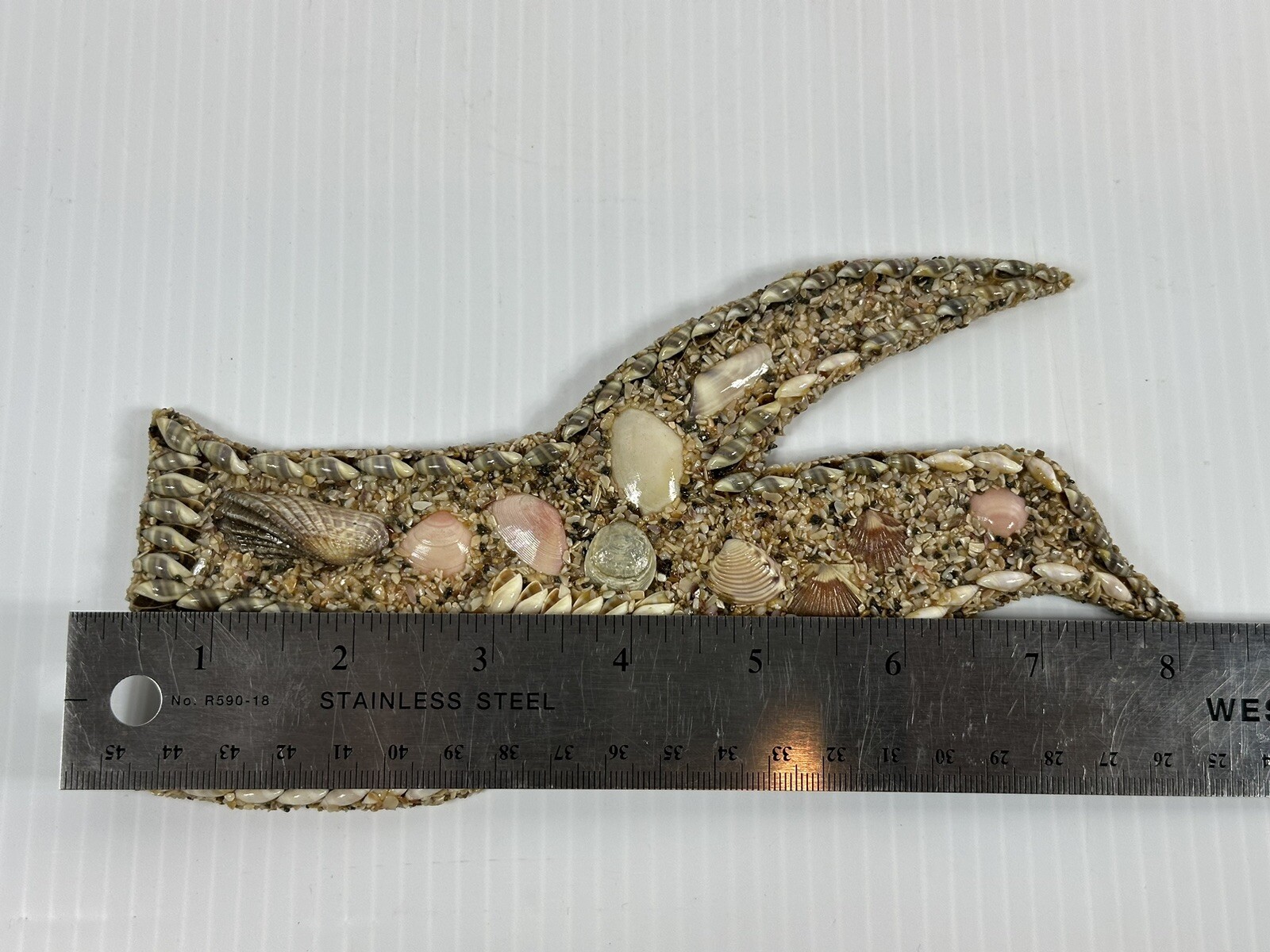 Vintage Sea Shell Folk Art Sea Birds Plaque Wall Hanging Hawaii