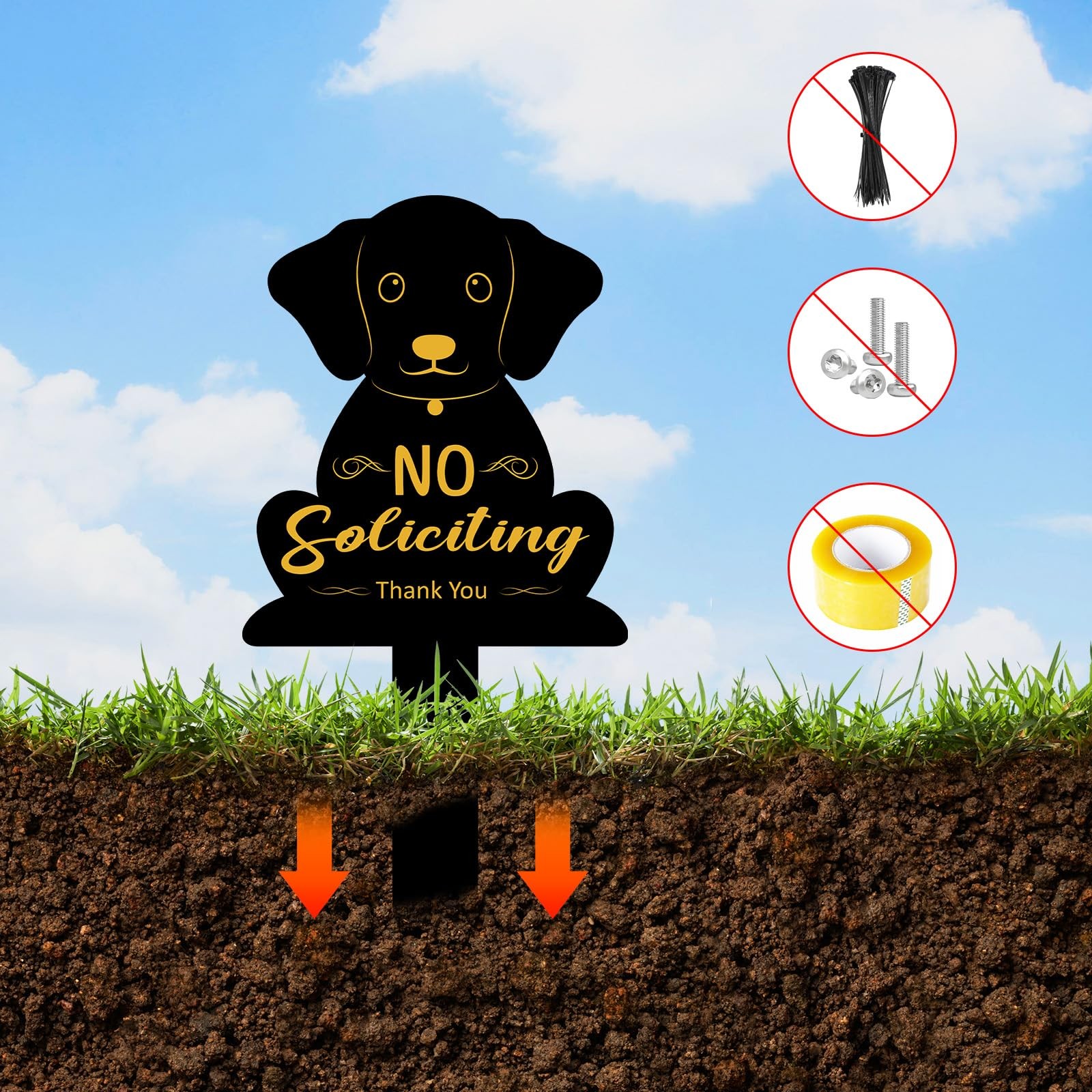 No Soliciting Sign for House Metal No Soliciting Yard Sign with Stake Outdoor…