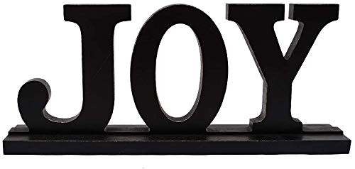 Grace Home Black Wood Joy Sign Cut-Out Block Letters Decor Standing
