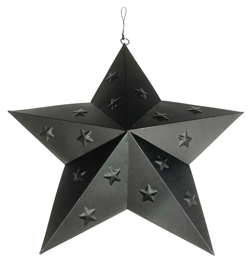 Rustic Western Matt Black 14 – inch wide NEW, Steel Metal Barn Star, Wall Decor