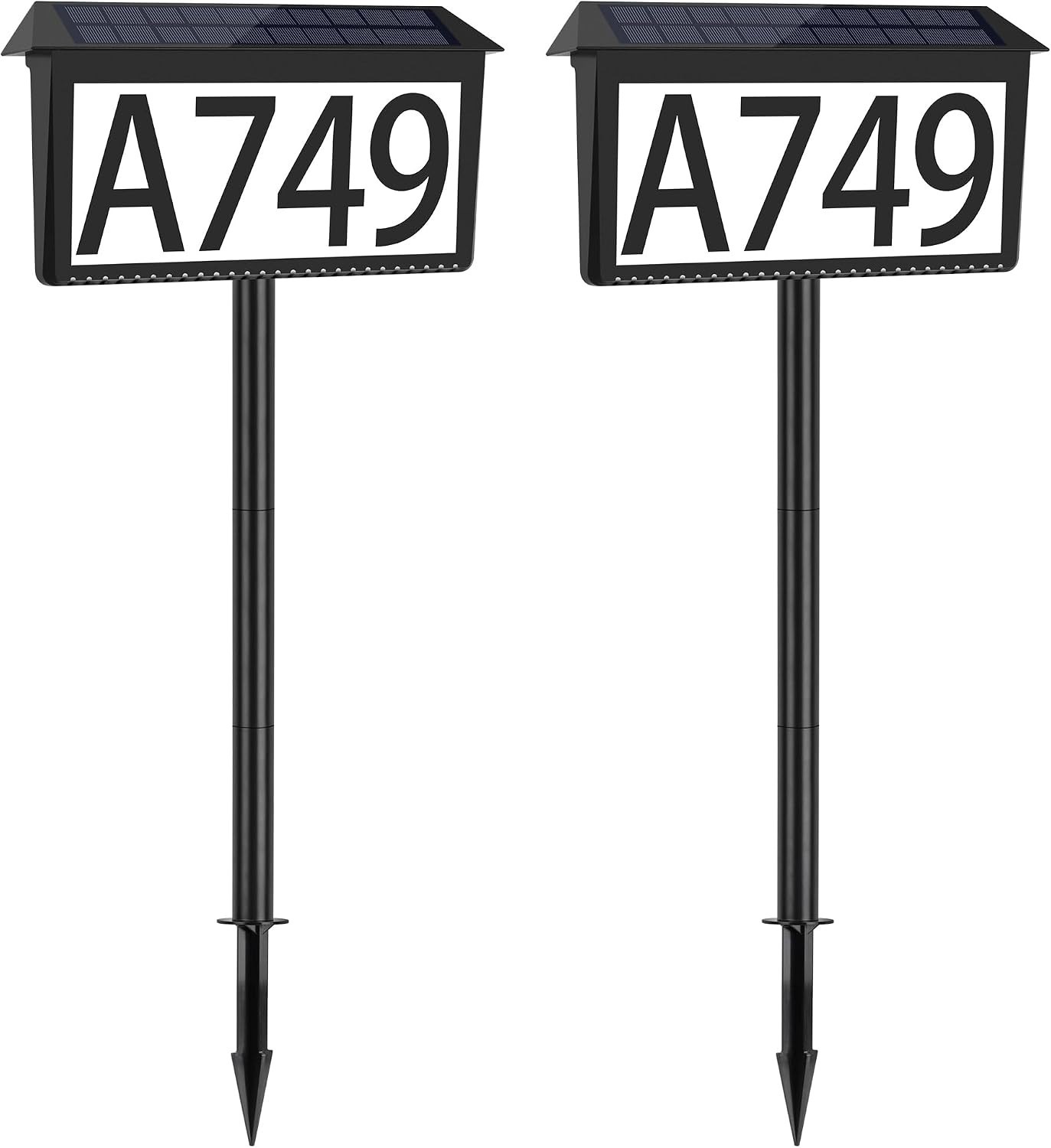 Outdoor Solar Address Numbers, Waterproof 2 Pack