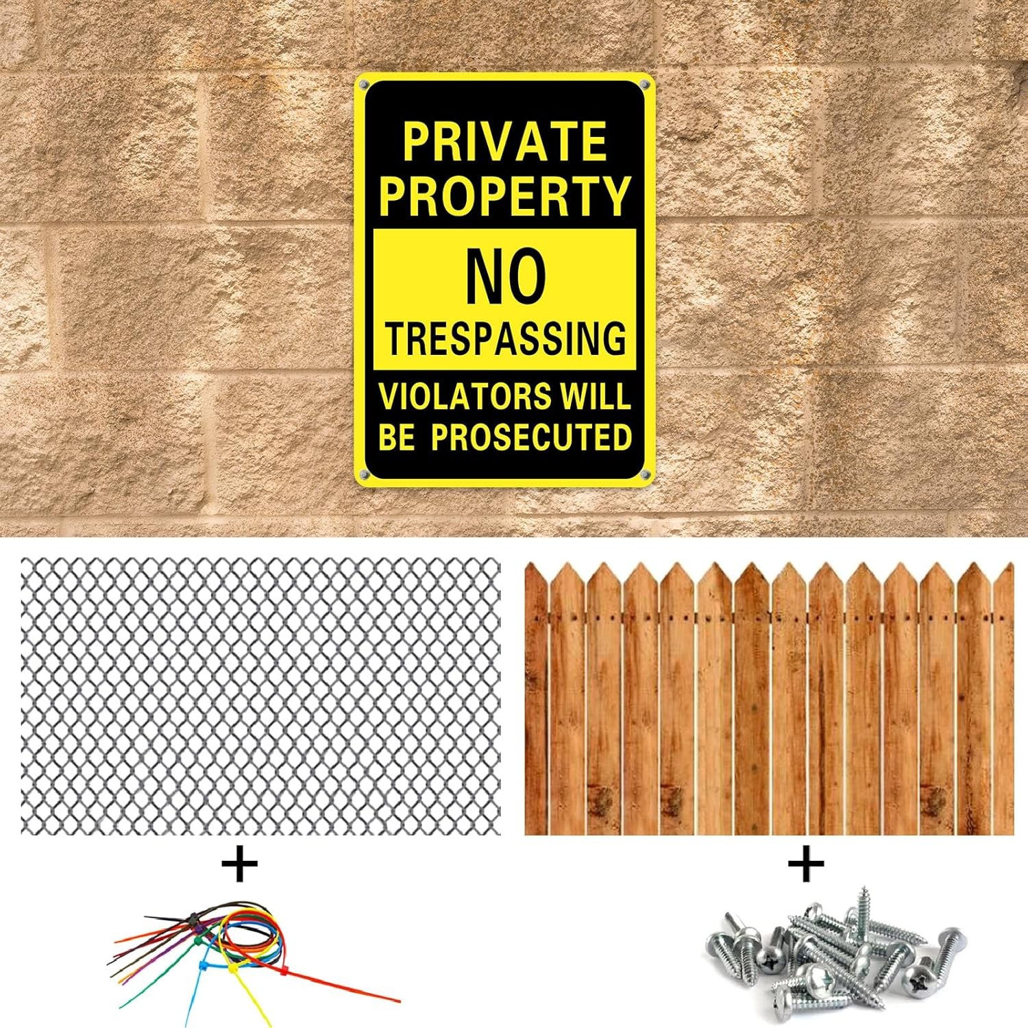 8 Pack Private Property No Trespassing Signs 7×10″ Metal Sign Yard Fence Protect