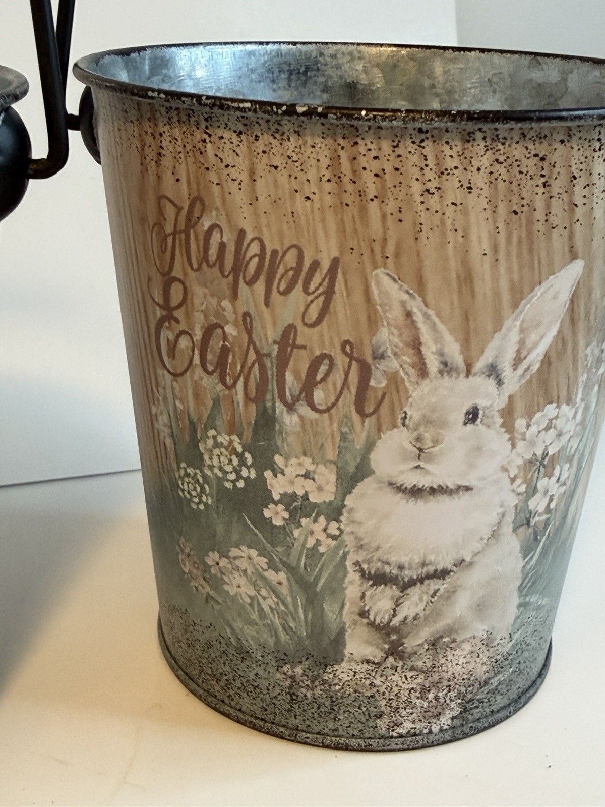 Galvanized Tin Bucket Rustic Farmhouse Decor Small