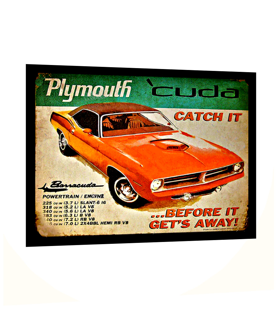 1968 Plymouth Barracuda Cuda Sign Sticker Free Shipping 4 Sizes