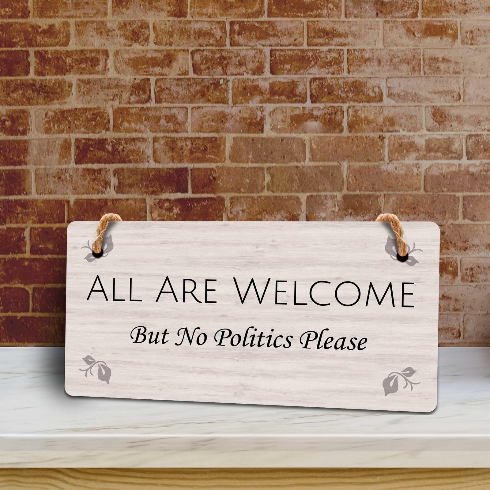 Signs ByLITA Friendly Decorative 5×10 Hanging Plus Wall or Door Sign