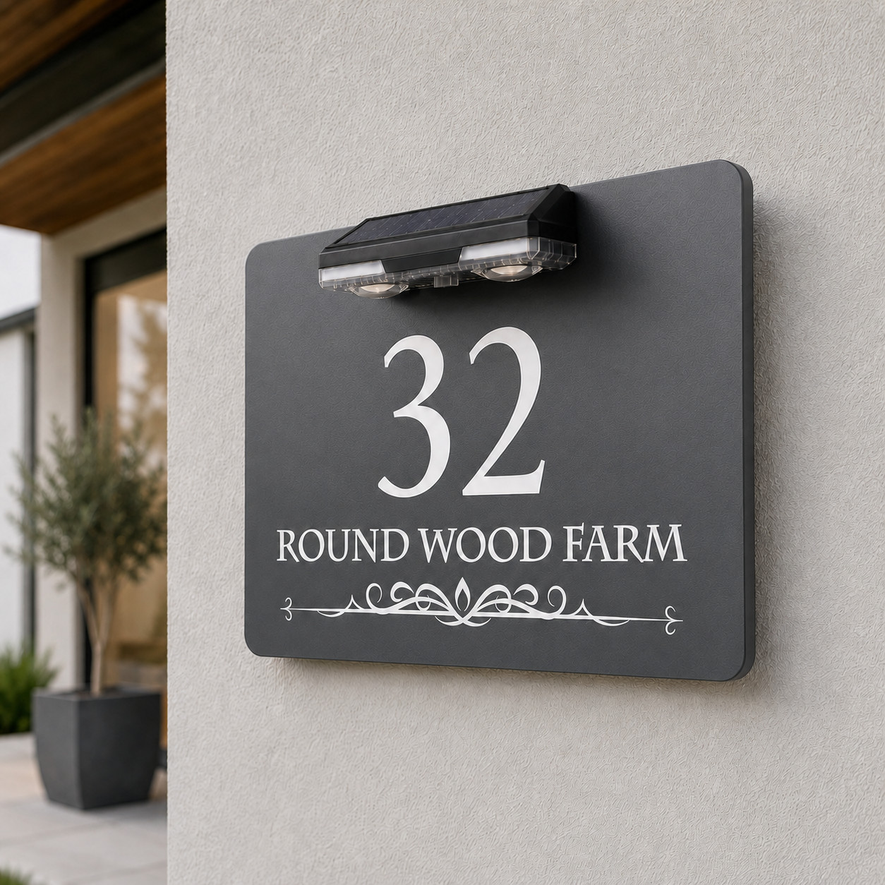 Extra Bright Solar LED House Number Signs Personalised Illuminated Door Plaques